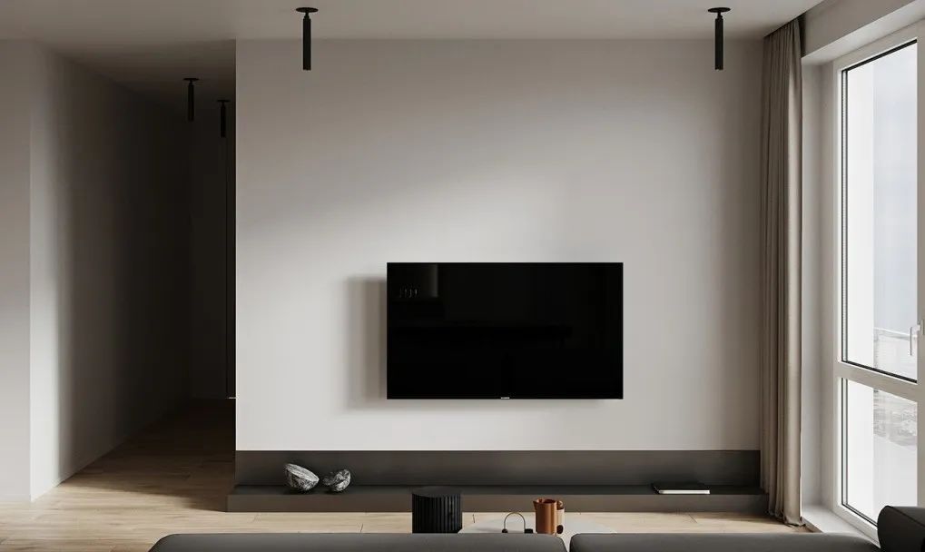 现代简约风格家装设计室内装修效果图-客厅电视背景墙