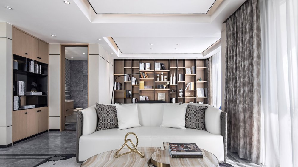 新中式风格别墅室内设计家装案例-客厅